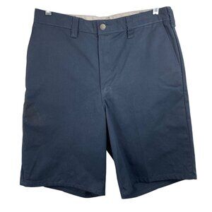 Vintage 80s Dickies Mens Size 34 Navy Blue Work Shorts **Flaw Stain**